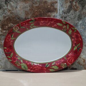 Royal Doulton Festive Home Red Green Oval Serving Platter 2004